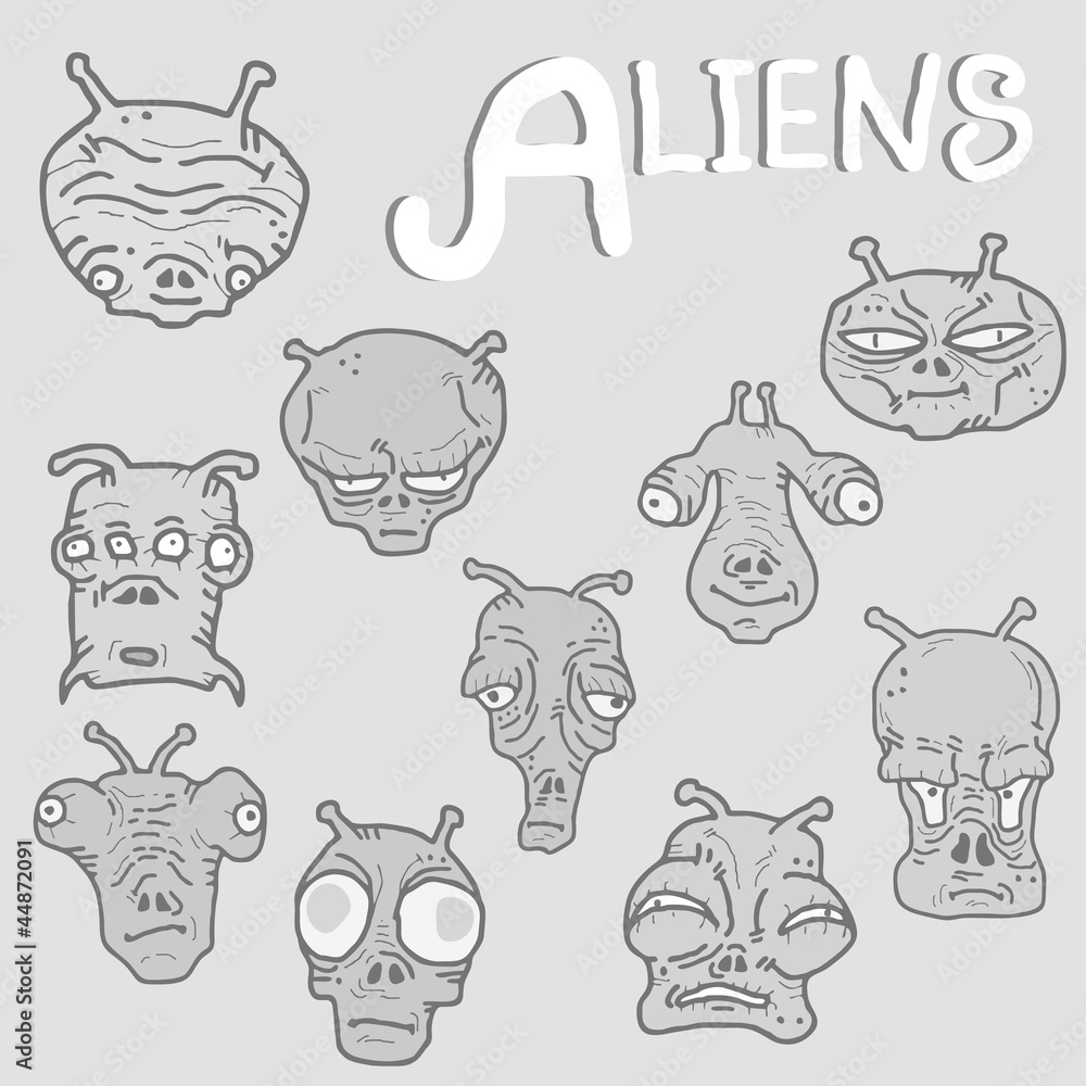 Alien faces collection
