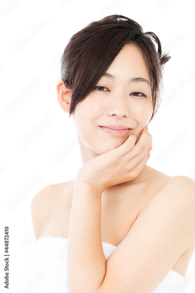 Beautiful young woman on white background. Portrait of asian. Beautiful young woman on white background. Portrait of asian.