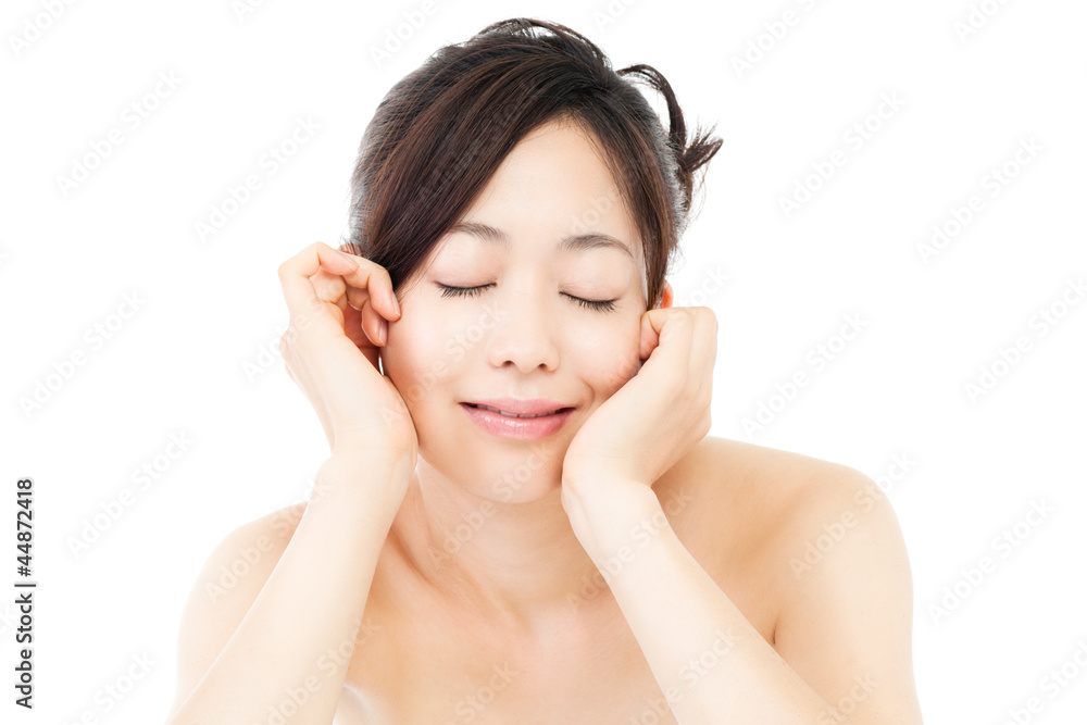 Beautiful young woman on white background. Portrait of asian. Beautiful young woman on white background. Portrait of asian.