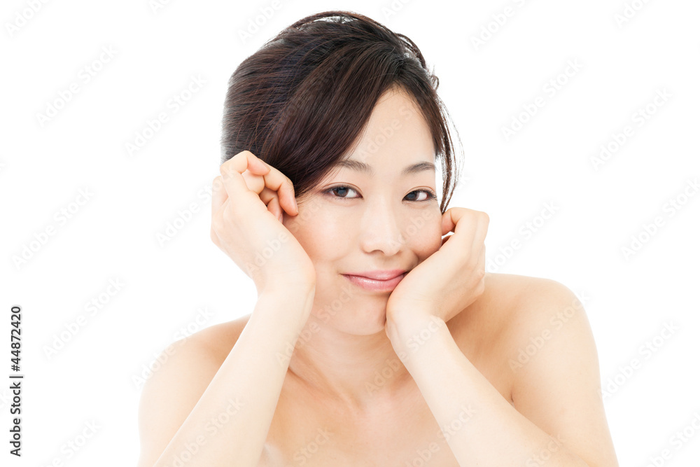 Beautiful young woman on white background. Portrait of asian. Beautiful young woman on white background. Portrait of asian.