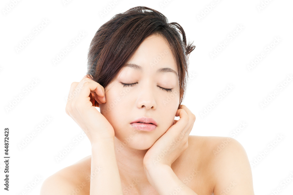 Beautiful young woman on white background. Portrait of asian. Beautiful young woman on white background. Portrait of asian.