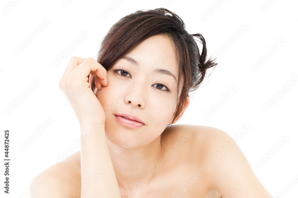 Beautiful young woman on white background. Portrait of asian. Beautiful young woman on white background. Portrait of asian.