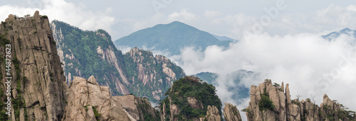 Image of Huangshan (yellow mountain) and pine tree on the top