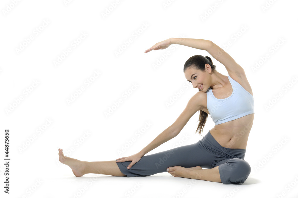 young girl doing fitness exercises young girl doing fitness exercises