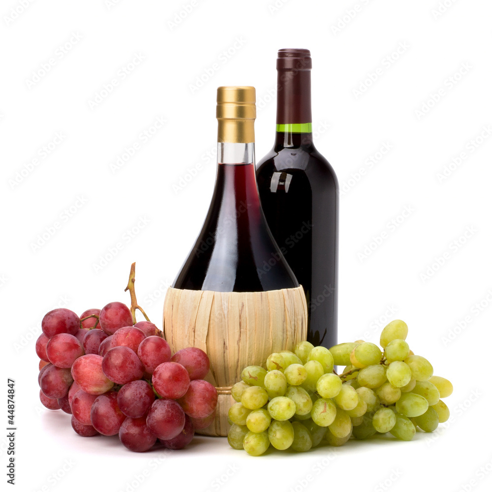 Fototapeta premium Full red wine bottle