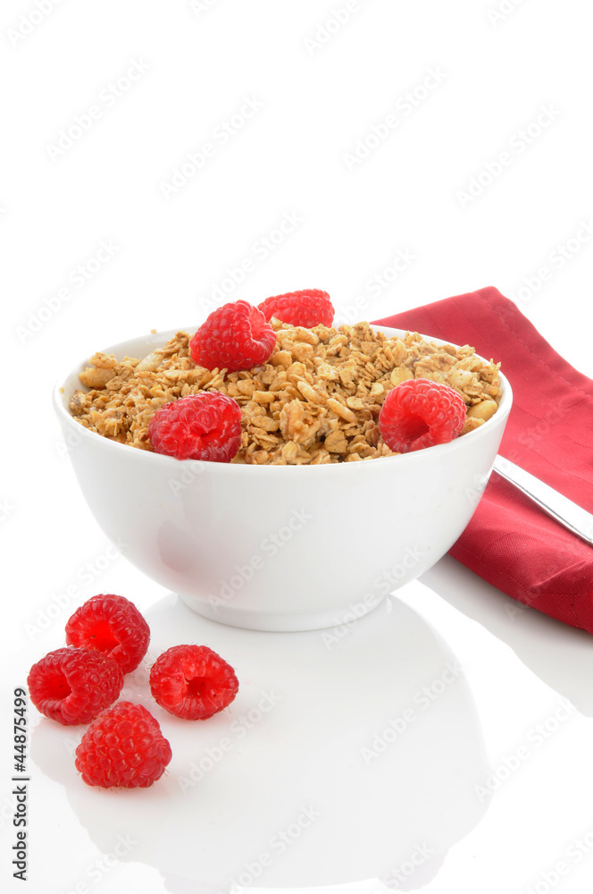 Granola with fresh respberries Granola with fresh respberries