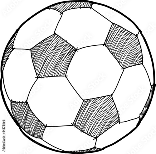 Hand writing soccer ball ( Football ) cartoon .