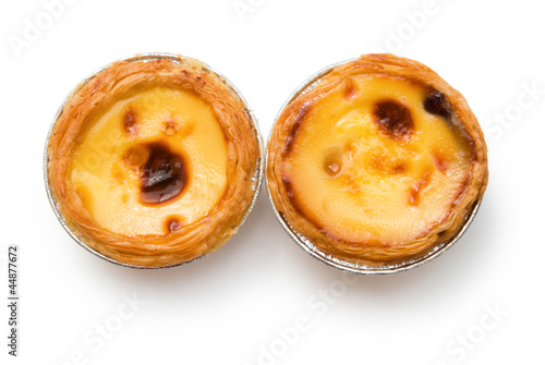 top view portuguese egg tarts