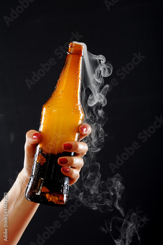 Fresh and cold drink with smoke photo