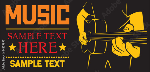 acoustic guitar - vector background