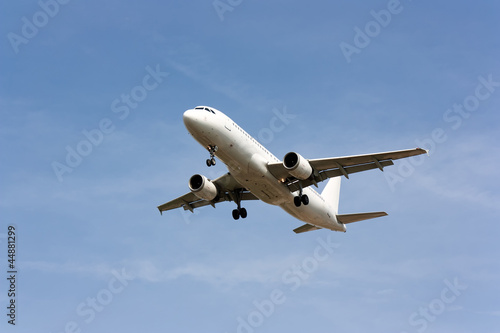 A plane isolated on blue sky