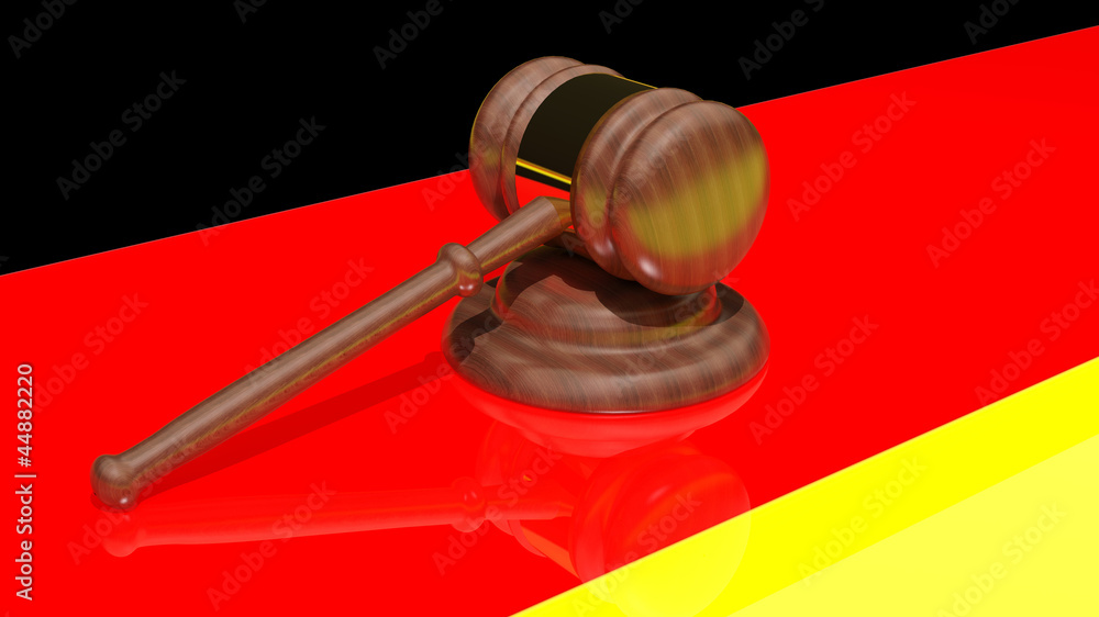 Gavel on the flag of Germany