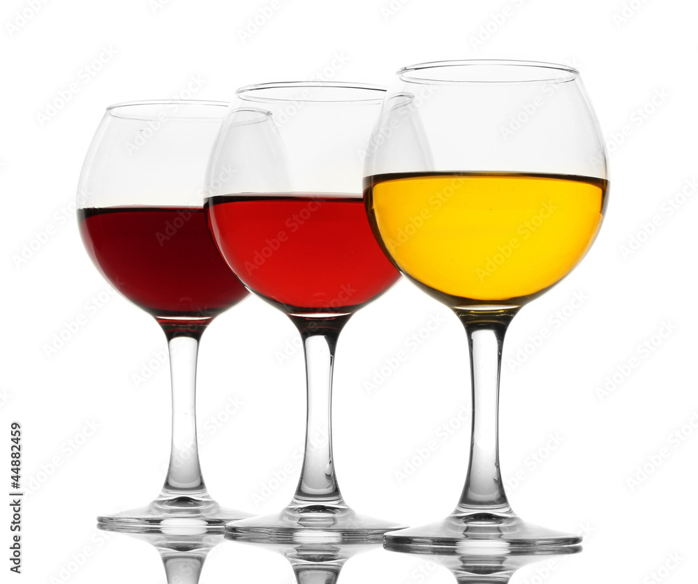 three glasses of wine isolated on white three glasses of wine isolated on white