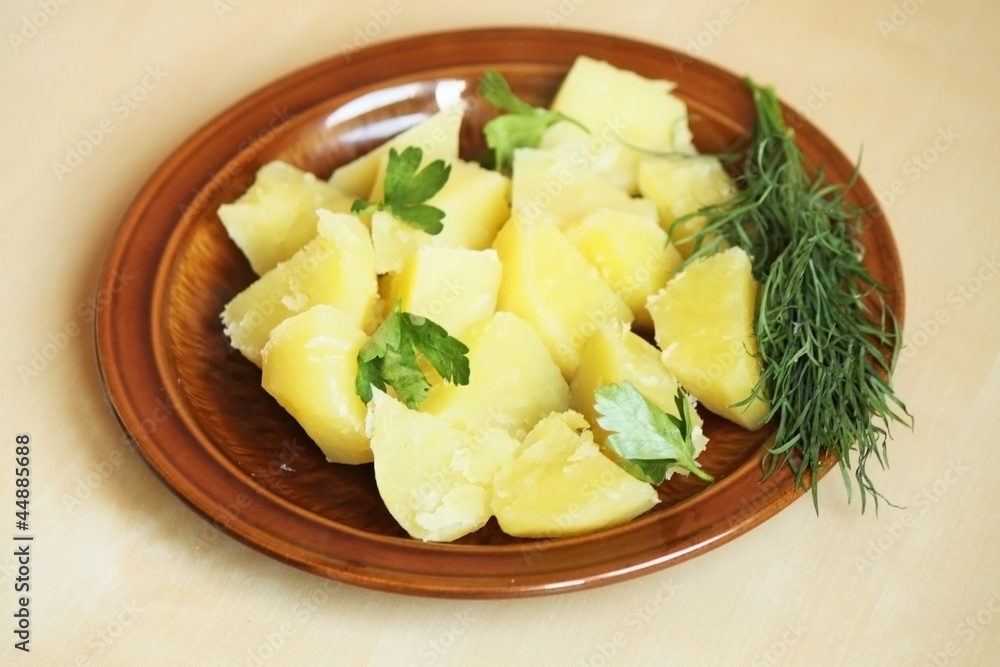 Boiled potatoes and greens Boiled potatoes and greens