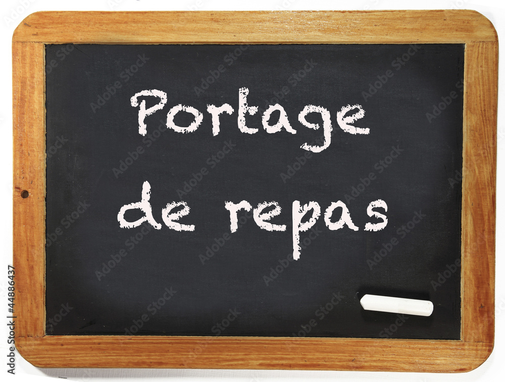 Fototapeta premium Ardoise portage de repas
