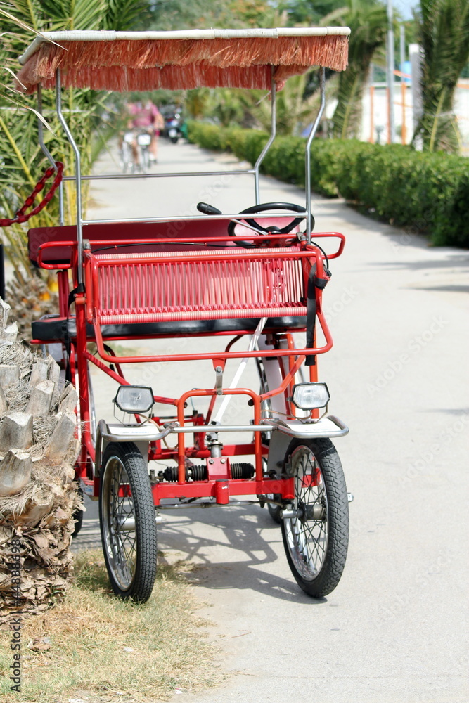 Rickshaw parked on the street
