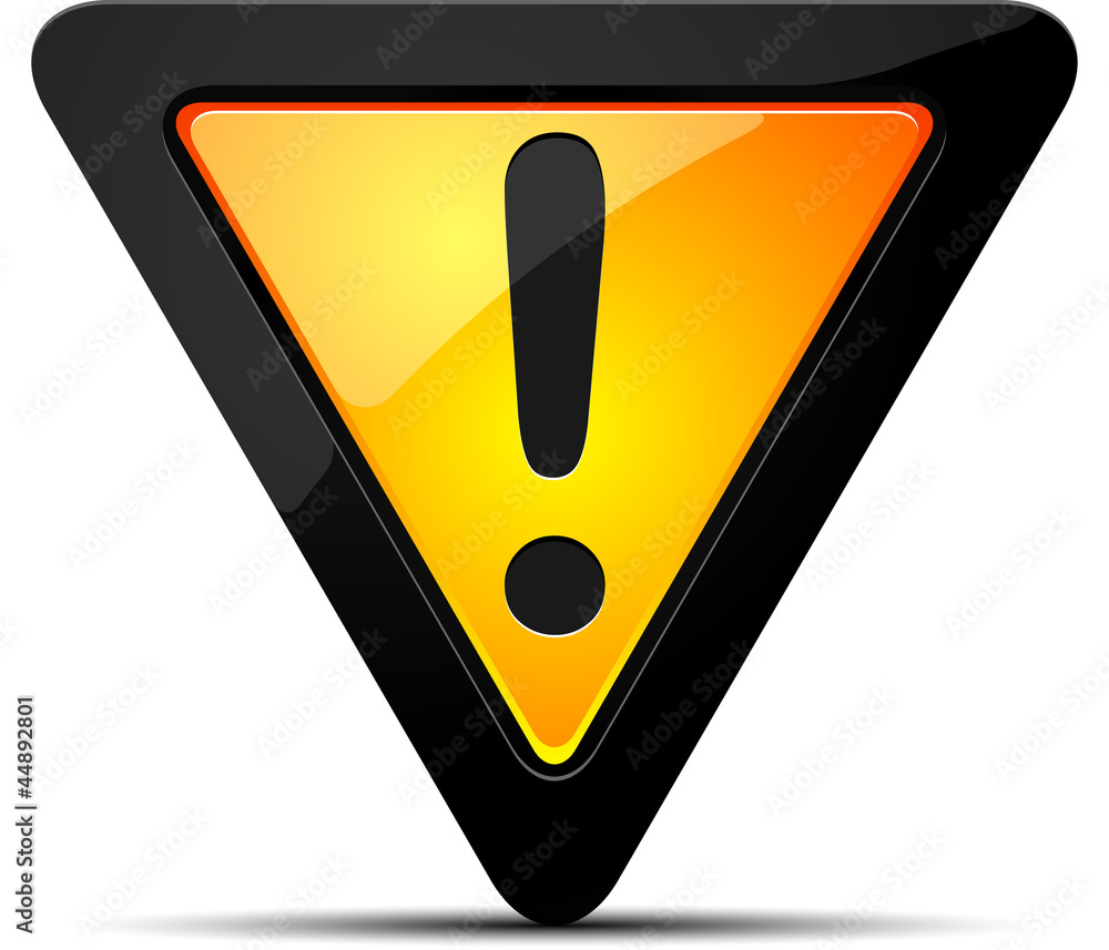 Exclamation danger sign Exclamation danger sign