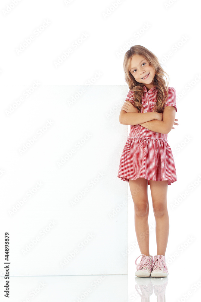 Child with blank board Child with blank board