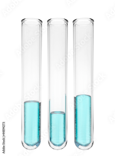 relaxed blue liquid in test tubes