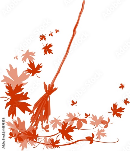 Sweeping fallen leaves