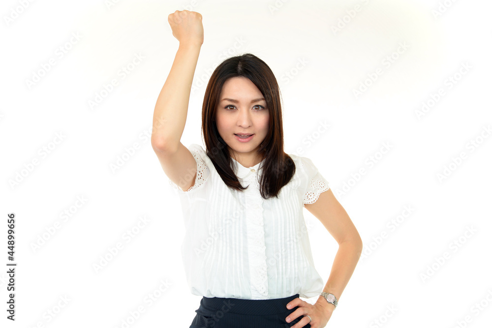 やる気に満ち溢れたＯＬ＋ガッツポーズ