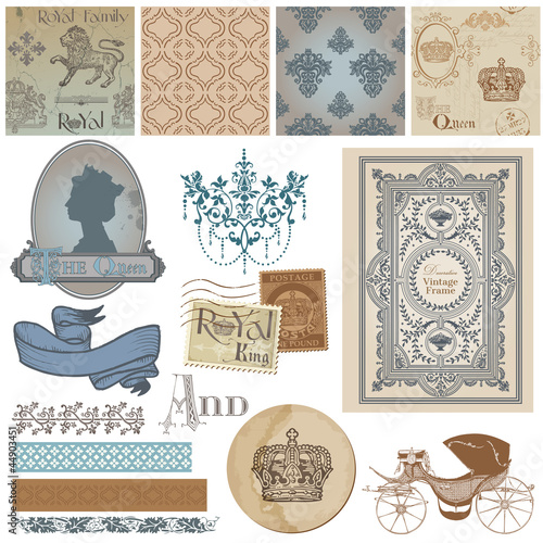 Scrapbook Design Elements - Vintage Royalty Set - in vector