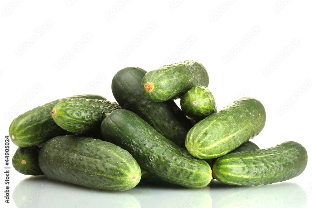 fresh cucumbers isolated on white