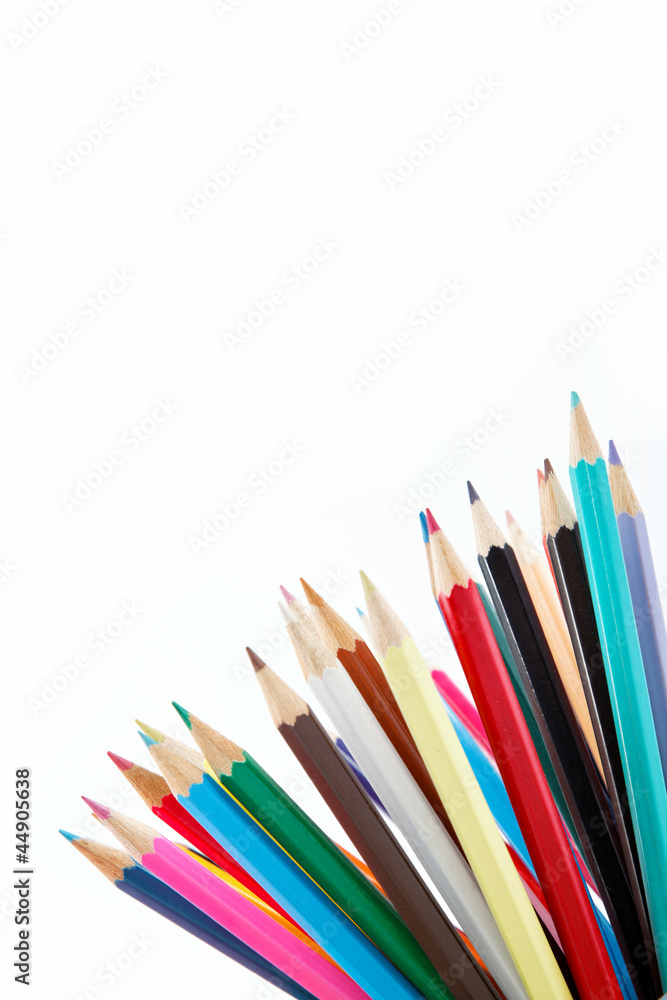 color pencils isolated on white background color pencils isolated on white background