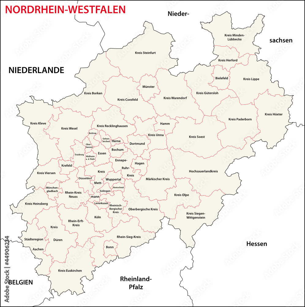 Nordrhein-Westfalen, Landkreise