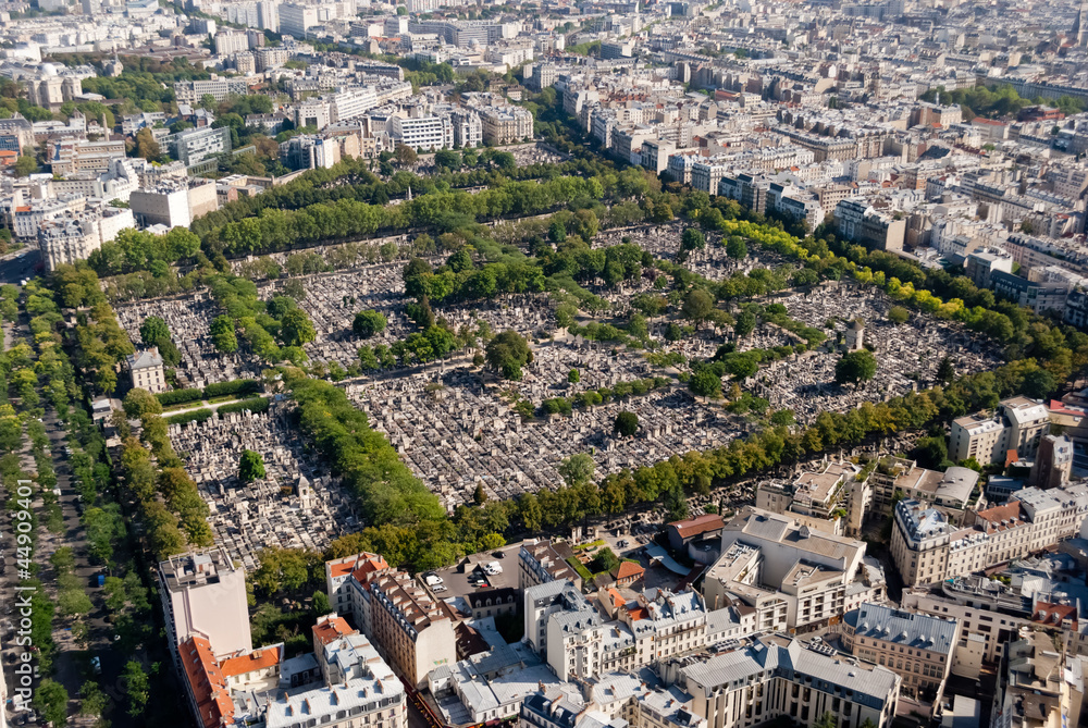 Fototapeta premium Paris, panoramic view on Montparnasse Cemetery