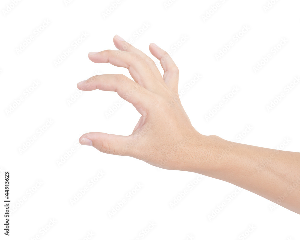 Hand holding isolated on white background