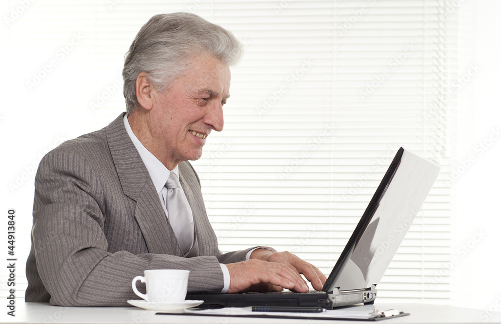 Businessman sitting at the laptop Businessman sitting at the laptop