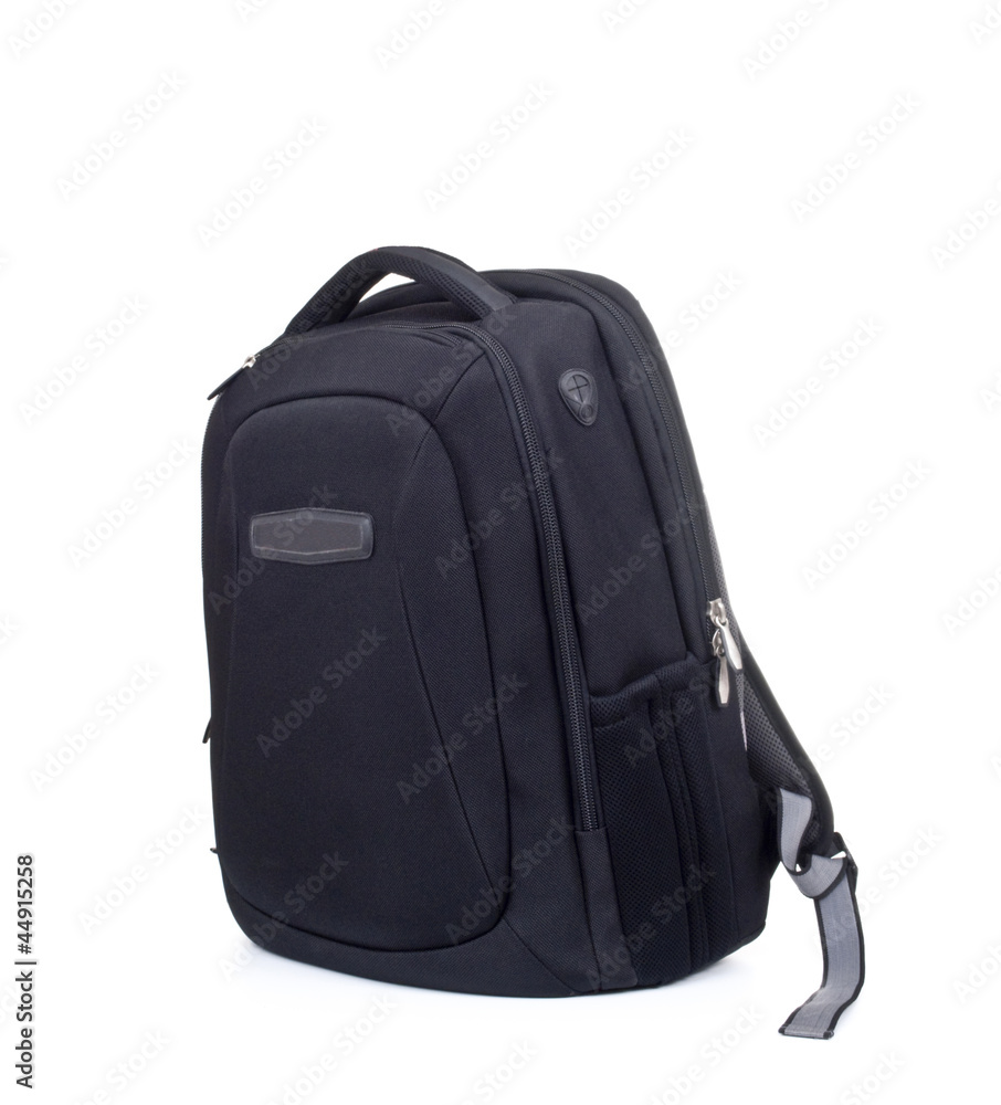 Black backpack on white Black backpack on white