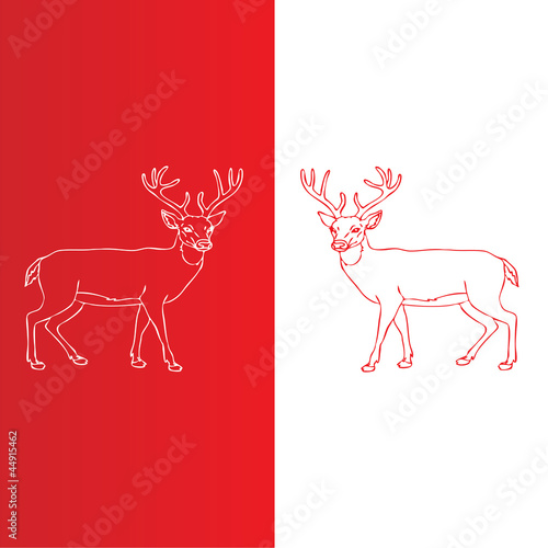 Cuadro en lienzo Christmas Deers.