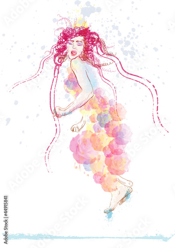 woman in summer dress (drawing)