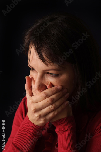 Wallpaper Mural Pretty Caucasian sad woman Torontodigital.ca