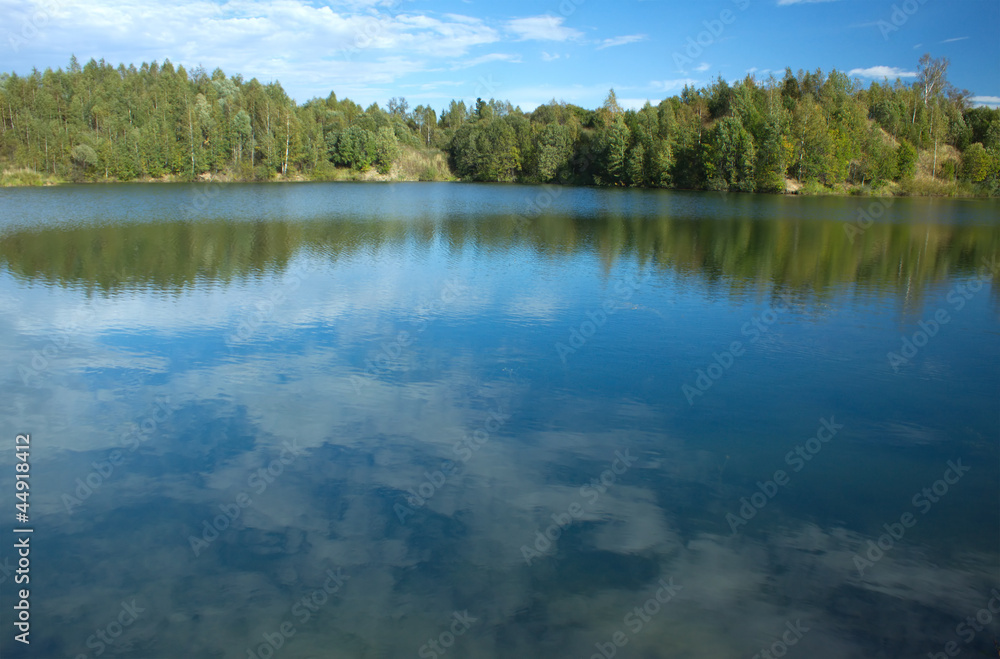 Obraz premium Landscape with forest lake