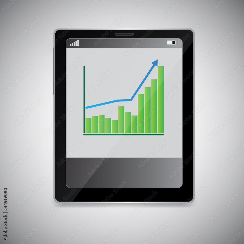 Tablet PC with diagram on screen Tablet PC with diagram on screen
