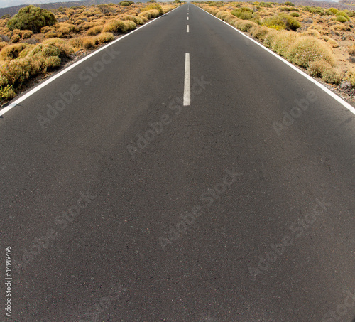 Closeup of road persective vanishing in infinite photo