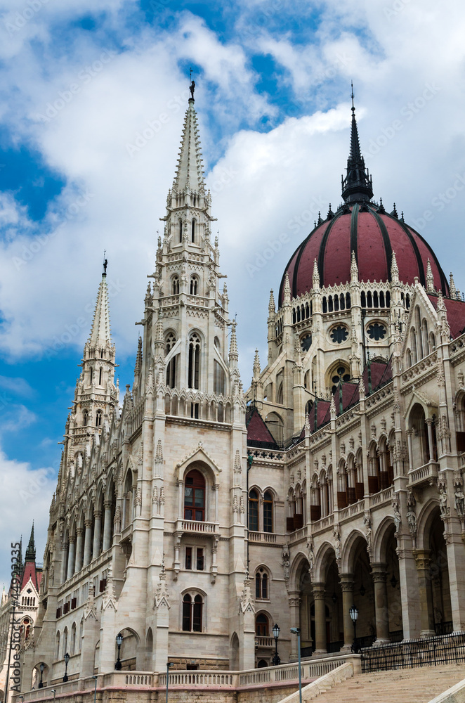 Hungarian Parliament dome, gothic architecture in Budapest Hungarian Parliament dome, gothic architecture in Budapest