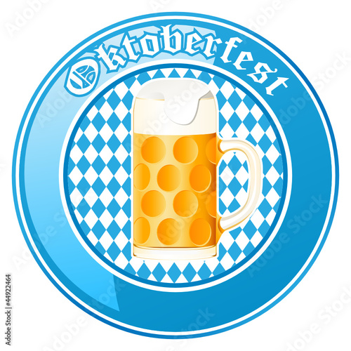 Oktoberfest Button mit Bierkrug