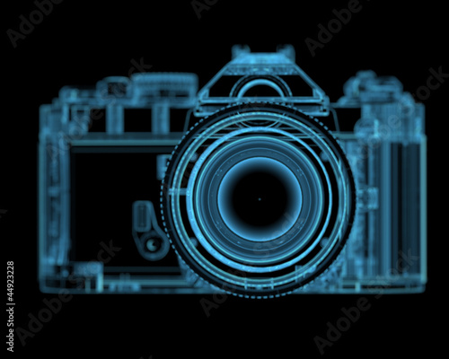 DSLR SLR camera (3D xray blue transparent)