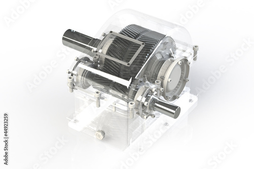Cuadro en lienzo Shiny Gears on white background