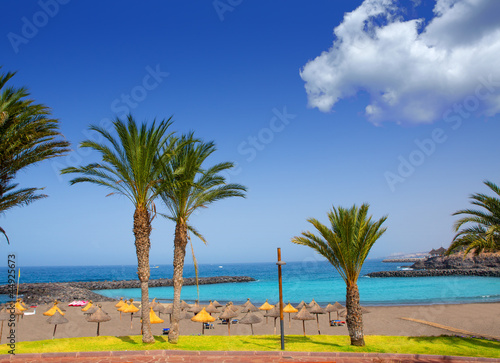 Adeje coast Las americas beach in south Tenerife