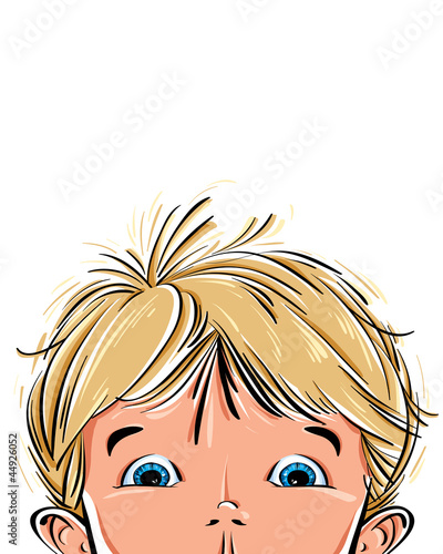 Surprised cute little boy face.