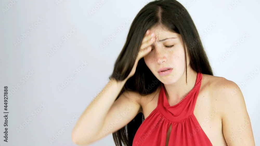 Beautiful young woman coughing very bad sick Beautiful young woman coughing very bad sick