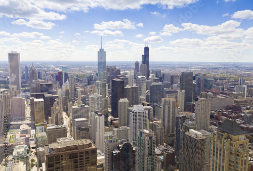 Aerial view of Chicago Downtown
