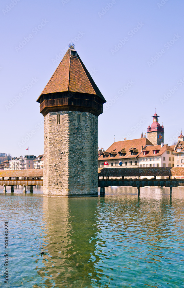 Famous wooden bridge in Lucerne