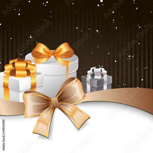 Vector Illustration of a Christmas Background with Gifts