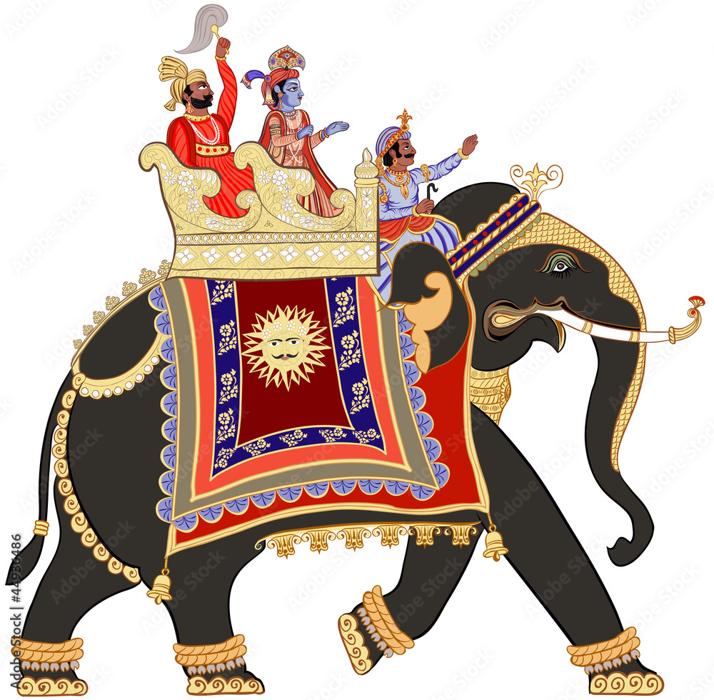 Naklejka premium decorated indian elephant